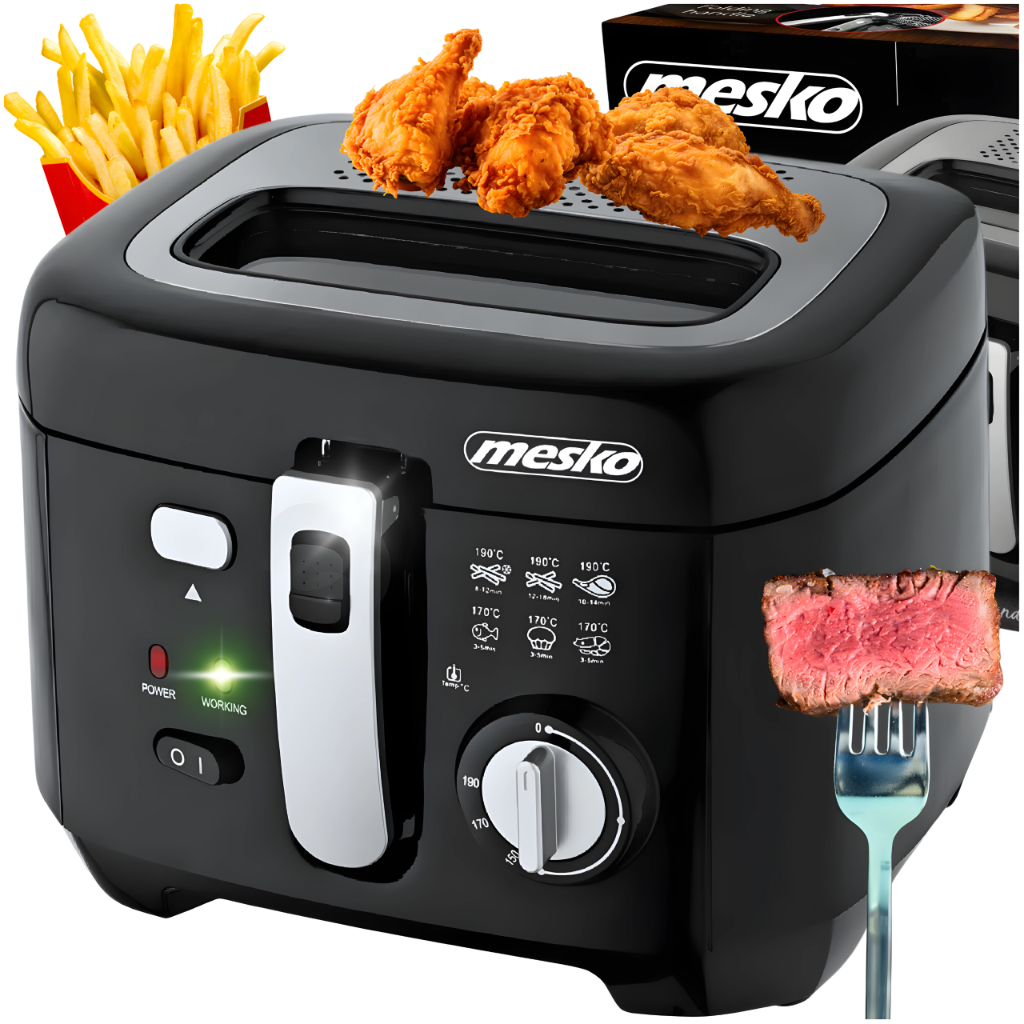 Mesko Schwarz Fritteuse Ms 4908 2,5 L 1800 W Mit Regelbarem Thermostat - Bild 6
