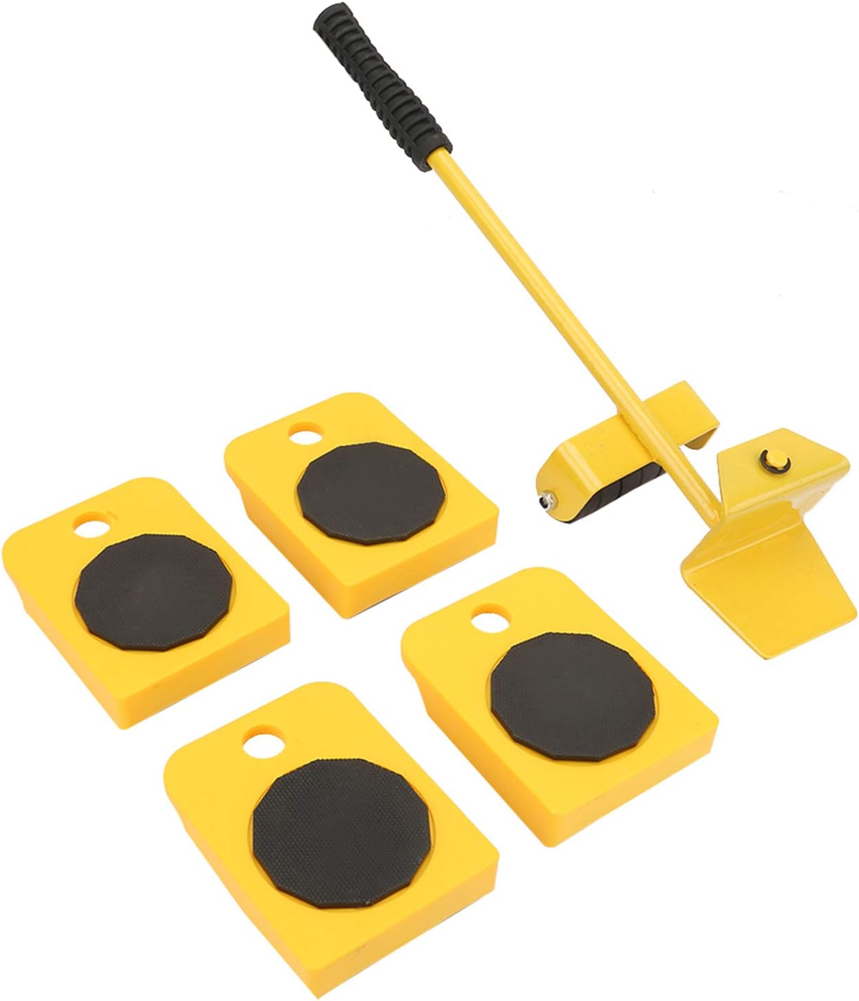 Kit de levage et déplacement de meubles lourds en ABS et fer, charge 150 kg, 1 lève-meuble et 4 plateaux roulants