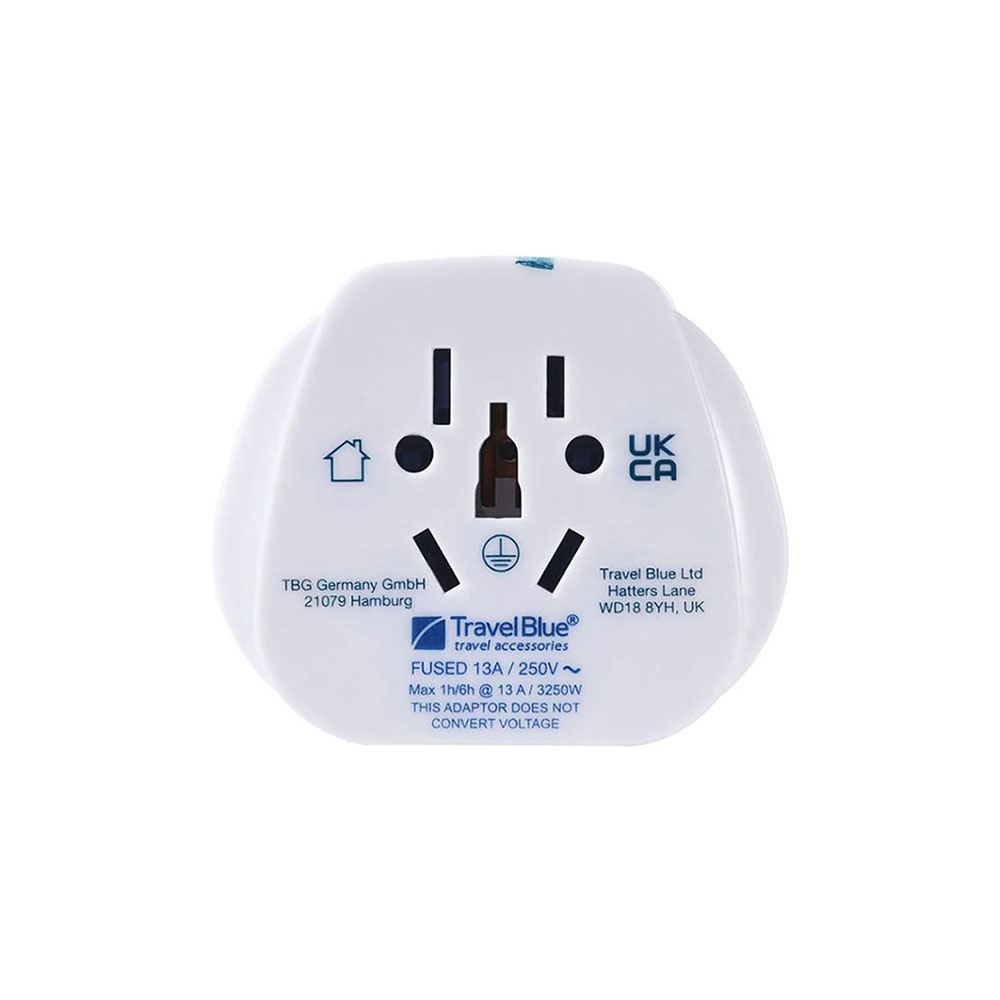 Tech Weiß Weltweiter Mehrfacheingangs-Auf-Uk-Stecker-Ausgangsadapter Tb-904 Travel Blue