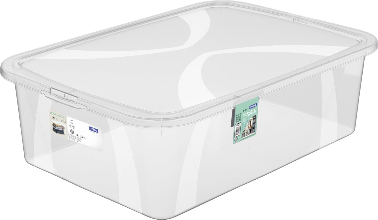 Rotho Transparent Aufbewahrungsbox Lona Inkl. Deckel 29 L Aufbewahrungsbox