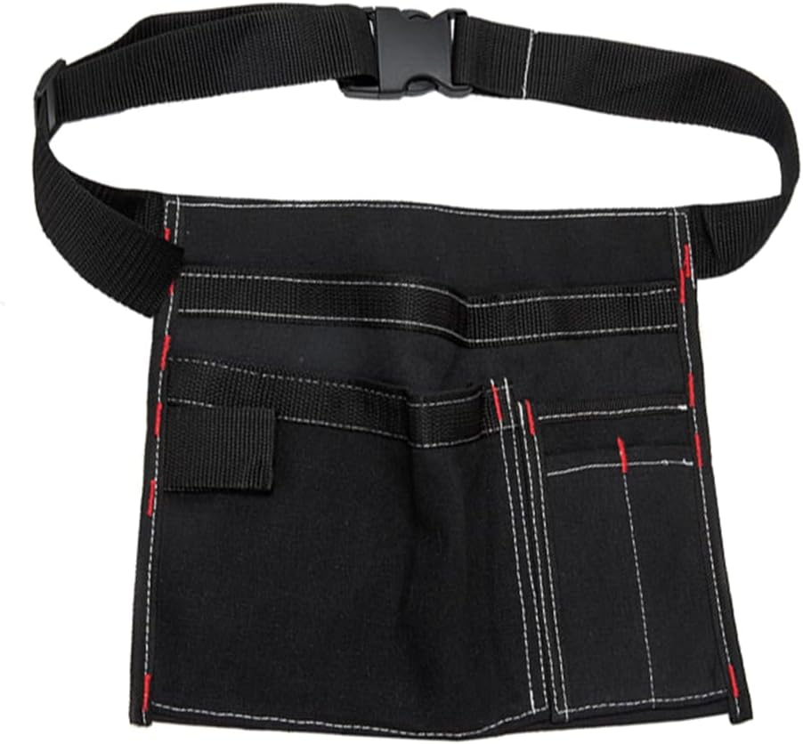 Ceinture porte-outils multifonctionnelle 28 cm, 6 poches, noir