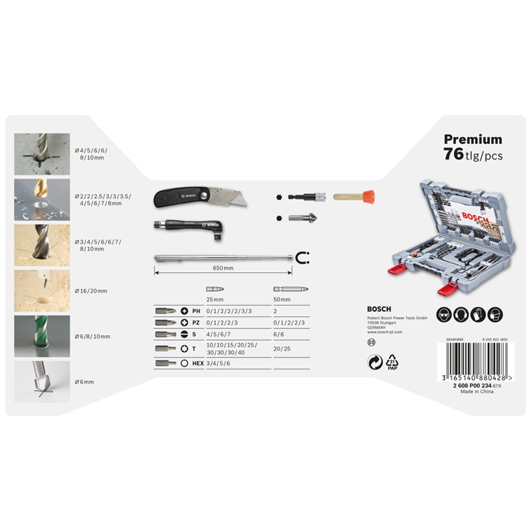 BOSCH 76-tlg. Premium Bit- und Bohrerset - 2608P00234 - Bild 5