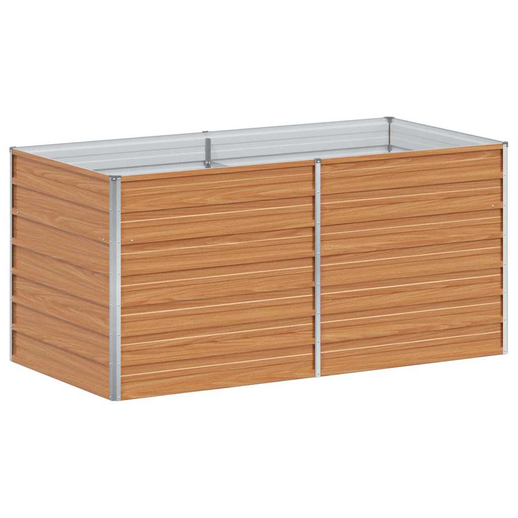 Garden Raised Bed Light Brown 160 X 80 X 77 Cm Galvanised Steel Vidaxl