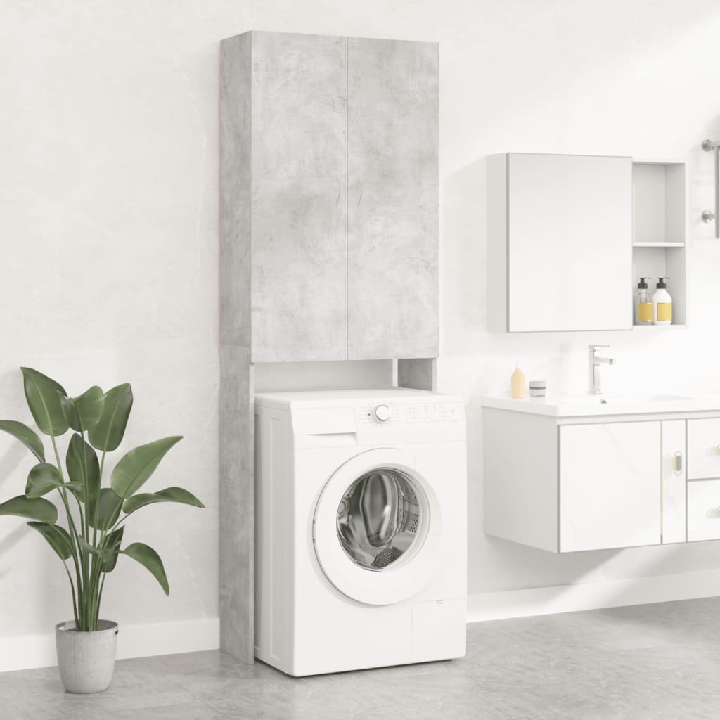Vidaxl - Meuble Pour Machine À Laver Gris Béton 64x25,5x190 Cm
