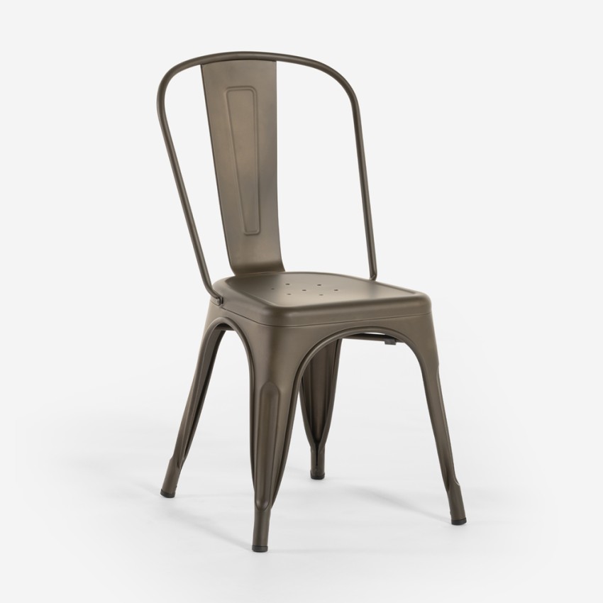Chaise Industrielle En Acier Et Métal Pour Cuisine Et Bars Steel One