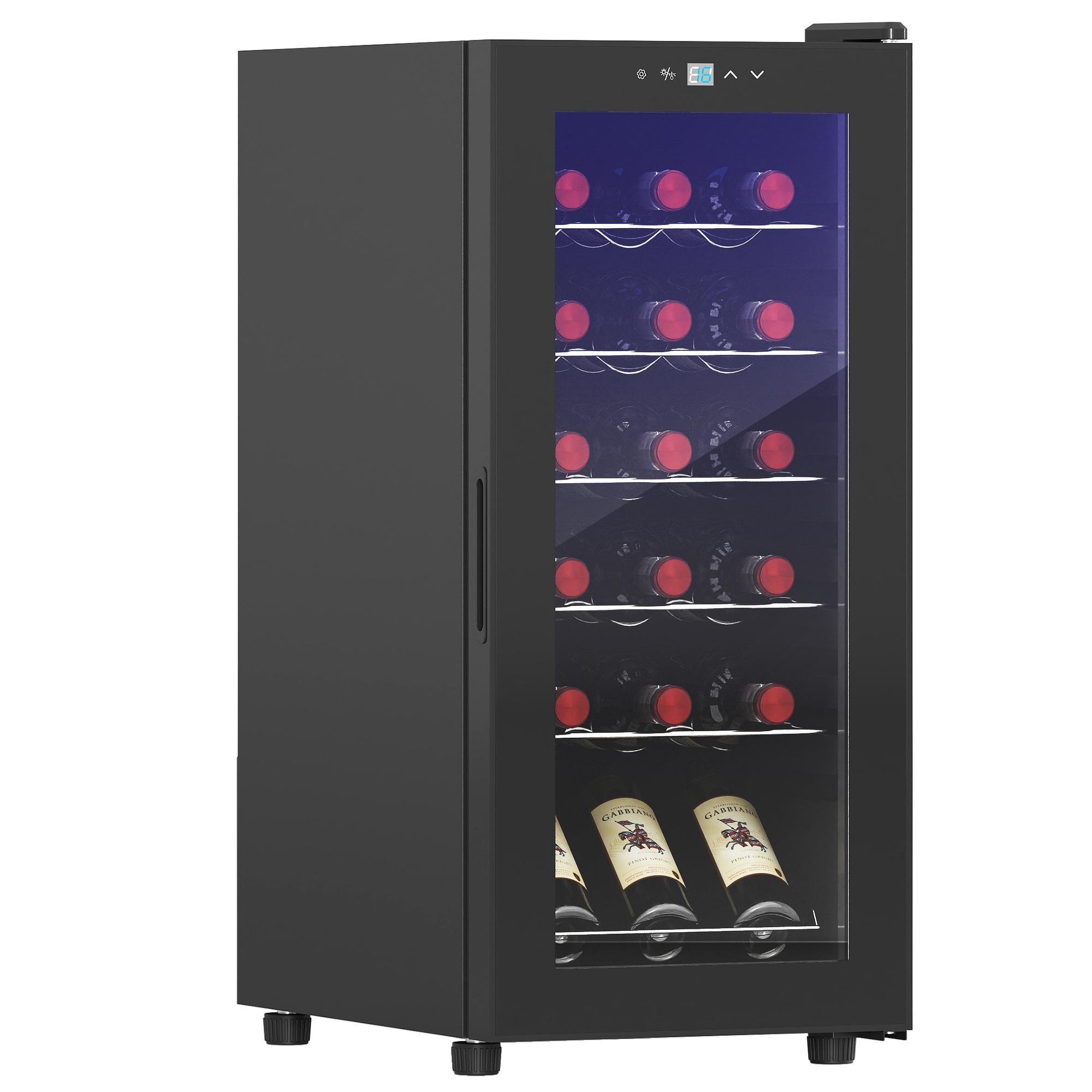 Homcom Cantinetta Vino Frigo Per 18 Bottiglie Display Digitale E Luce Led