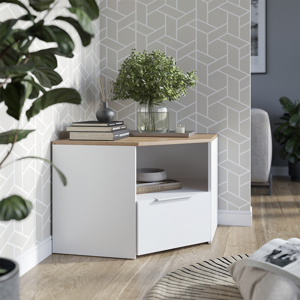 Meuble Tv Wido, Blanc/sonoma, 68x50cm, Vicco