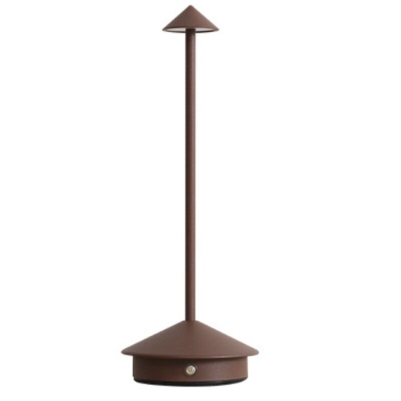 Wiederaufladbare Und Kabellose Tischleuchte Mit Touch-steuerung, Für Nachttisch, Innenbereich, Terrasse, Restaurant, Höhe 30 Cm (braun)