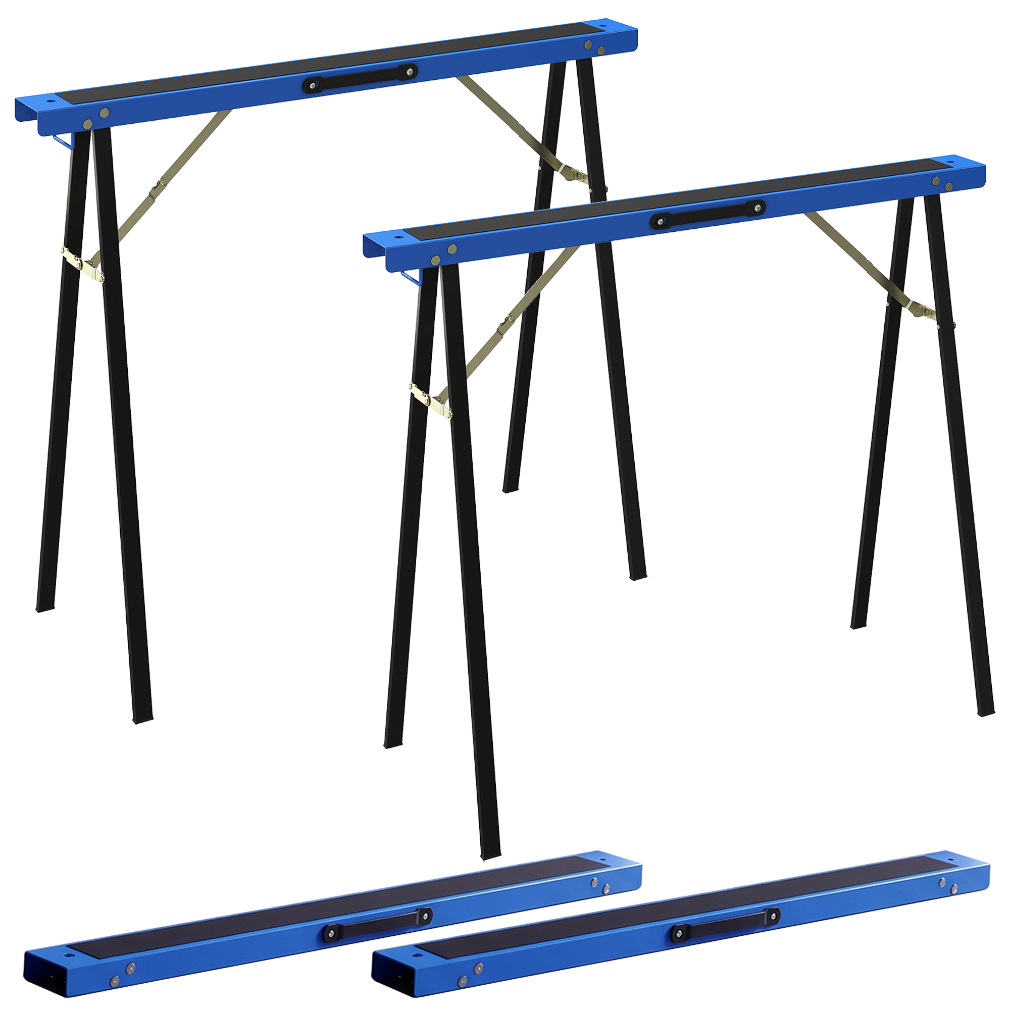 Tréteaux de travail pliables en métal, surface EVA antidérapante, 99,5 cm, lot de 2