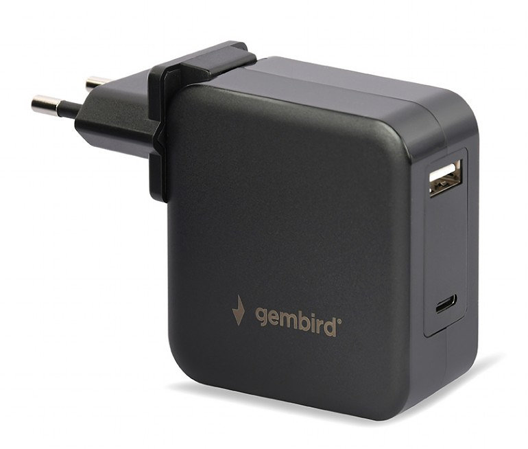Gembird NPA-PD60-01 Ladegerät für Mobilgeräte Schwarz Indoor (60 W, 2 Ports), USB Ladegerät, Schwarz - Bild 3