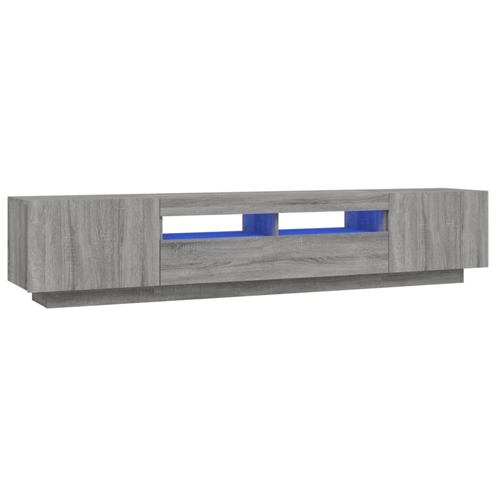 Vidaxl - 2-tlg. Tv-schrank-set Led-leuchten Grau Sonoma Holzwerkstoff