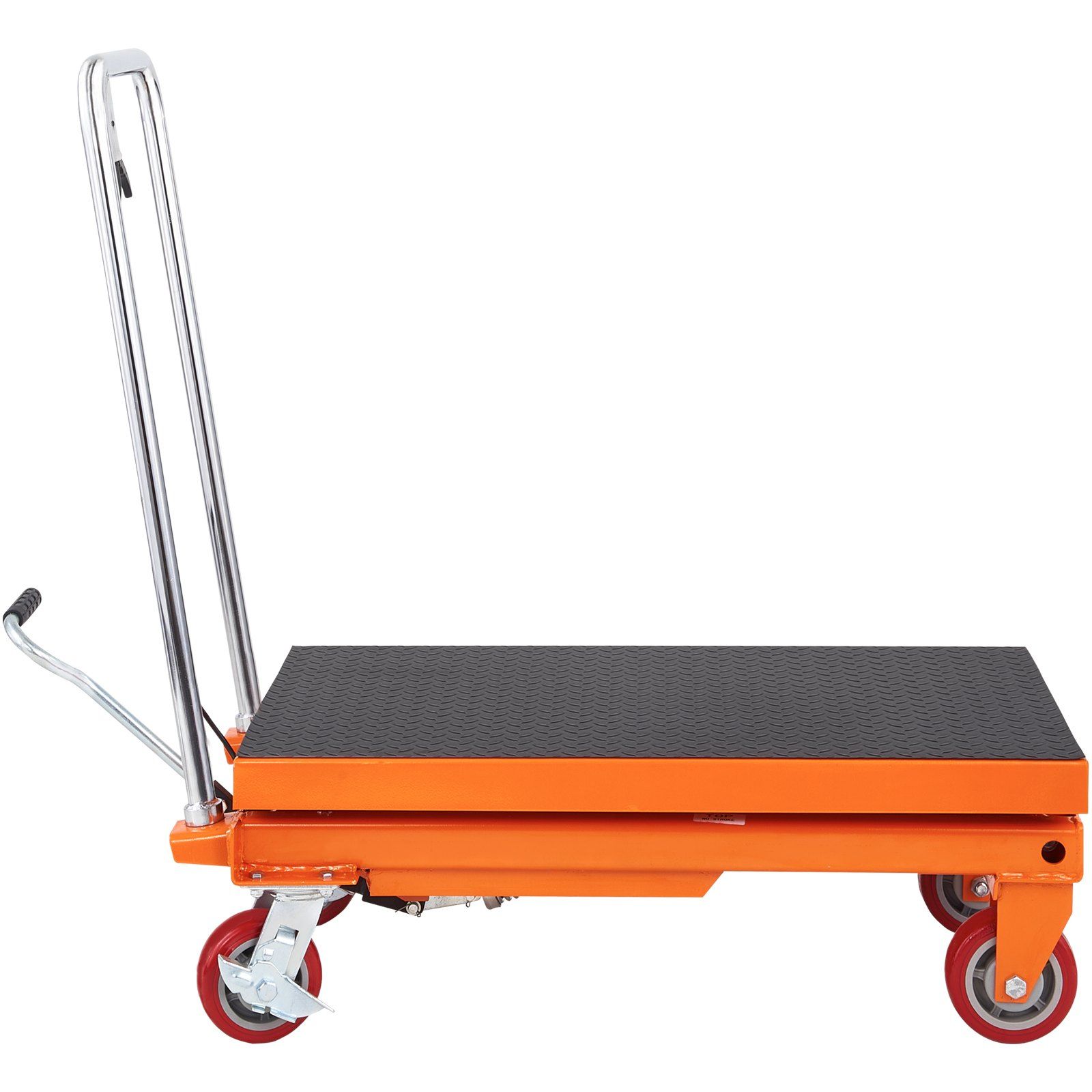 Table élévatrice à ciseaux manuelle 500 kg, levage 90 cm, roues et tapis antidérapants