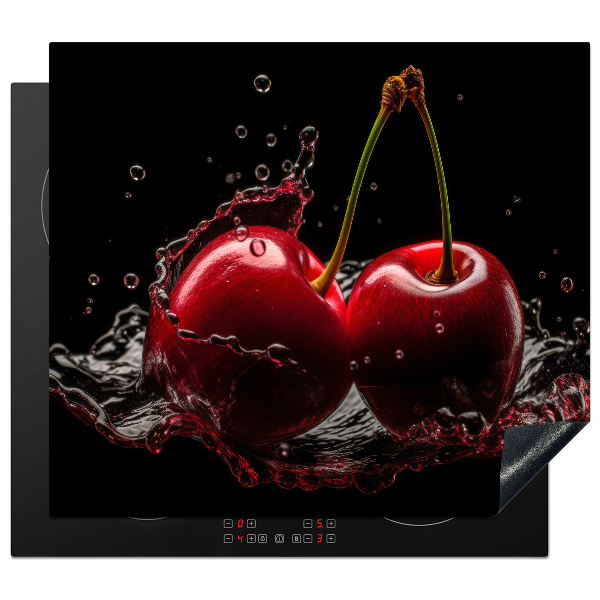 Protezione Per Piano Cottura A Induzione Ciliegia - Rosso - Frutta - Acqua - Nero 58.3x51.3
