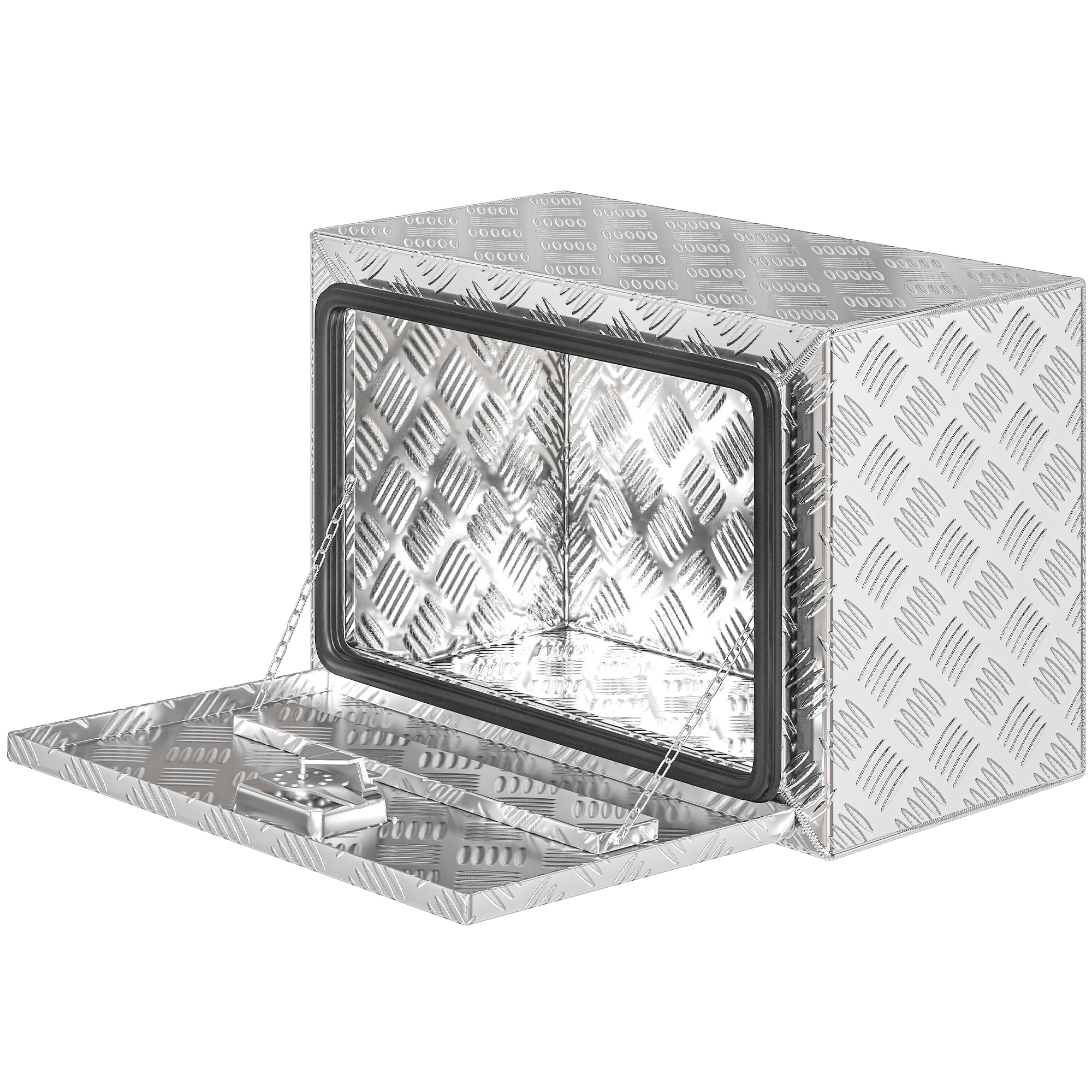 Coffre de rangement aluminium 76 L avec serrure et clés, 60,9 x 35,5 x 40,6 cm