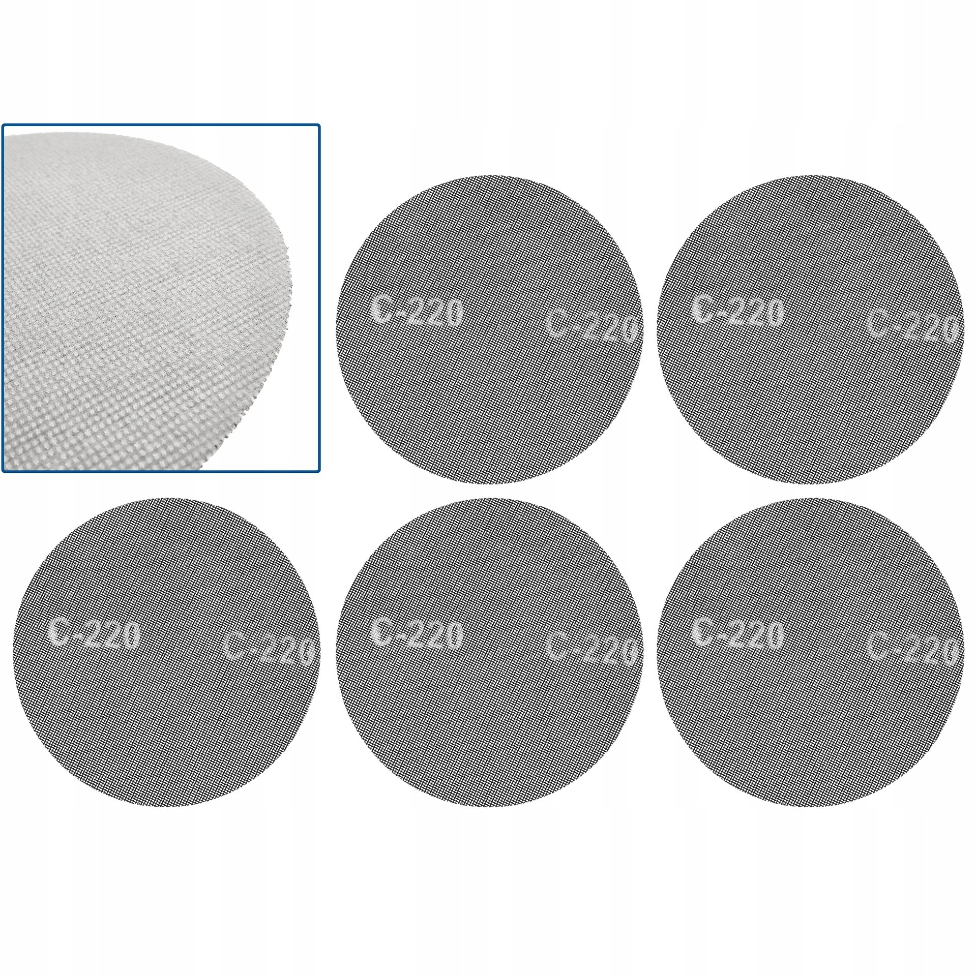 Import Schleifblatt Geko P220 225 Mm Klett Staubabsaugung 5er Pack
