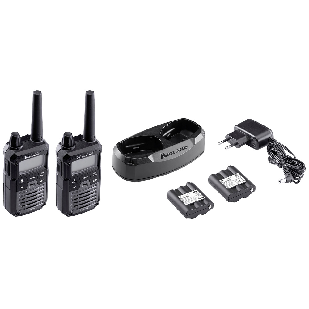 Midland XT70 Pro Walkie-Talkie, 32 Kanäle, LCD, NiMH, schwarz - Image 6