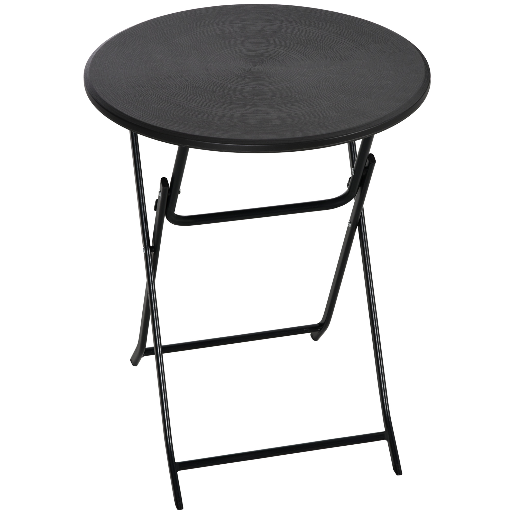 Beistelltisch Rund Balkontisch Aus Kunststoff Klappbar Kaffeetisch Wetterfest Gartentisch Pflegeleicht Sofatisch Outdoor Tisch Für Balkon Garten Terrasse Veranda Ø 60 X 73 Cm Dunkelgrau - Outsunny