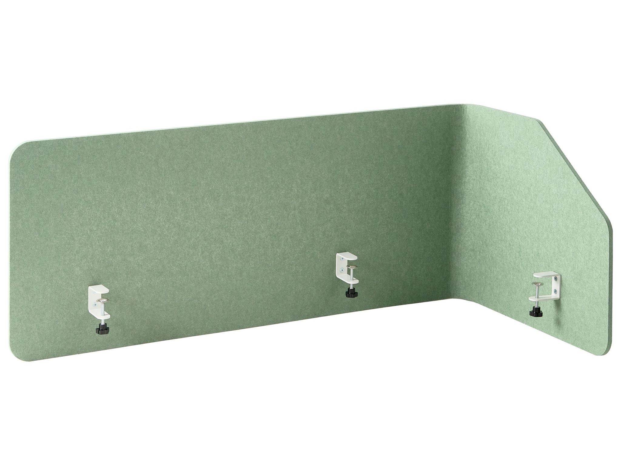 Beliani Corner Desk Screen Light Green Pet Board Steel Mounting Camps 120 X 60 X 50 Cm Acoustic Screen Modular Home Office Foldy