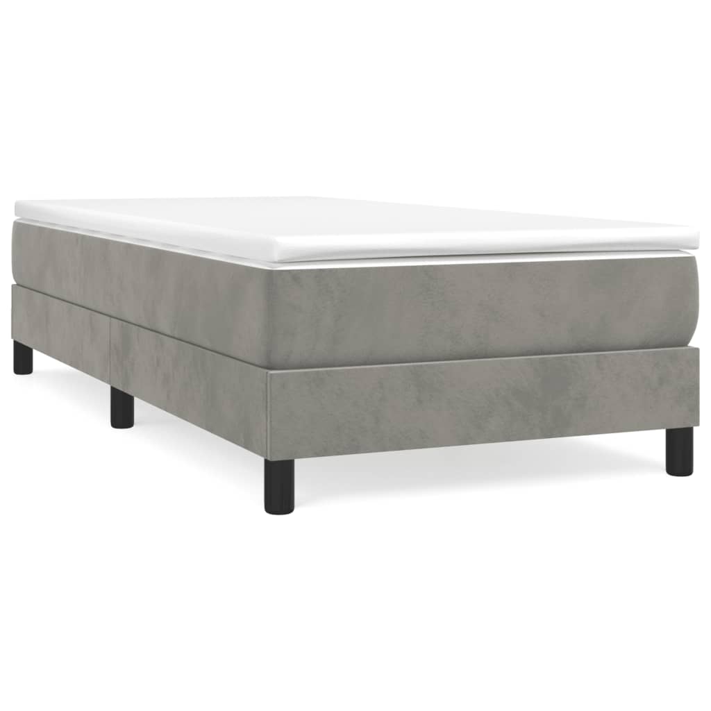 Cadre De Lit Sans Matelas Gris Clair 90x190 Cm Velours Vidaxl