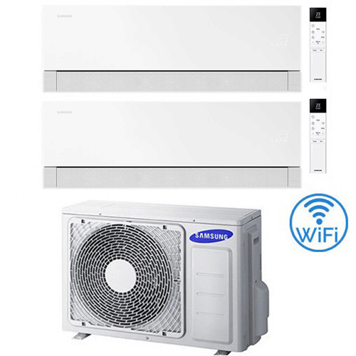Climatizzatore Condizionatore Samsung Windfree Première Essential White Wifi Dual Split R32 Inverter 9000 + 9000 Btu Con U.e. Aj050txj2kg/eu Classe A+++/a++ Novitá 2026