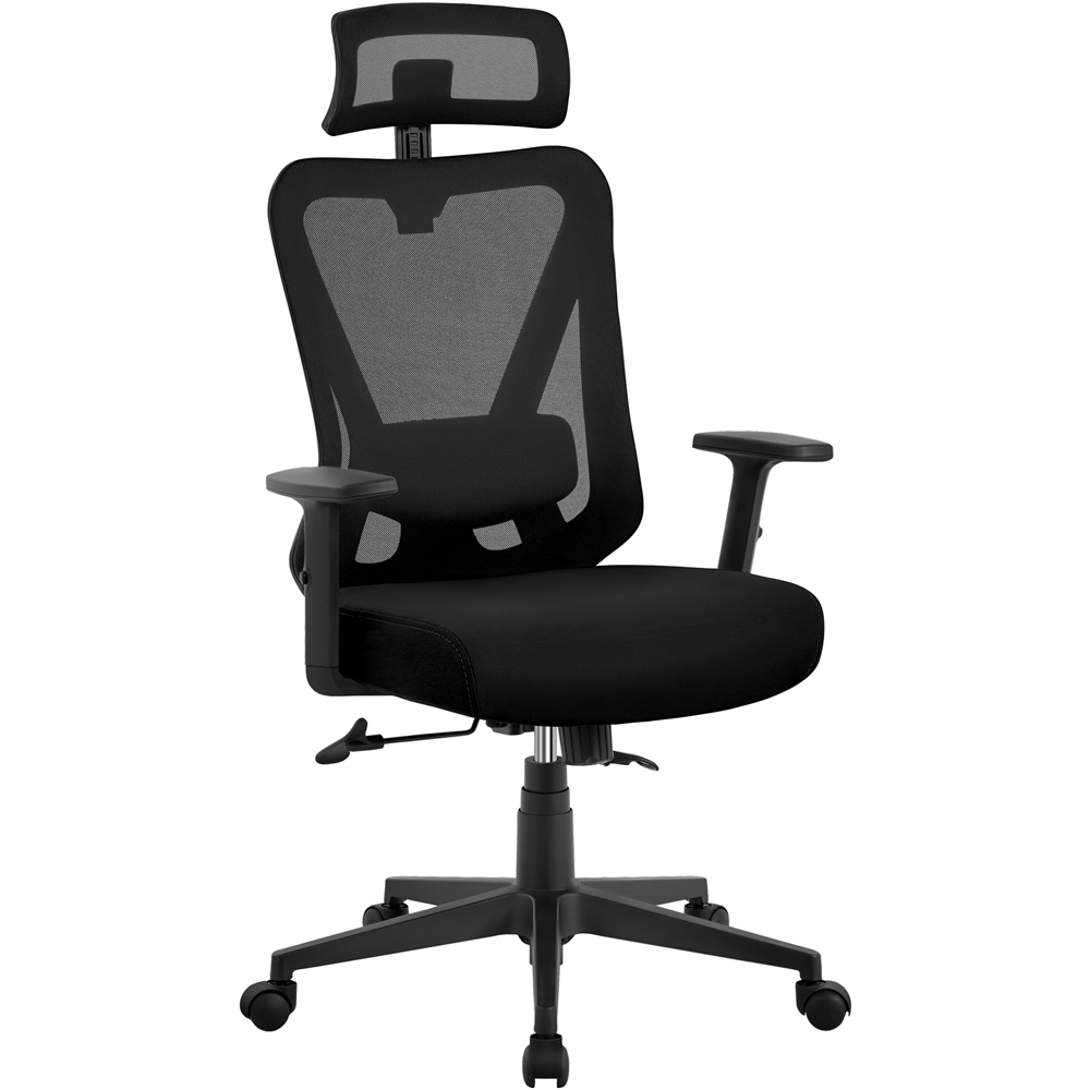 Yaheetech - Chaise Bureau Ergonomique Fauteuil De Bureau En Maille Support Lombaire Et Siège Inclinaible Appui-tête Accoudoirs Réglables Roulettes Pivotantes Charge 136 Kg Noir