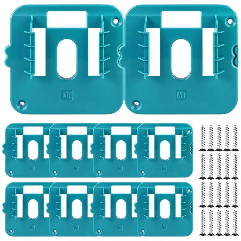 Support mural pour batterie Makita 14,4-18 V, plastique ABS, lot de 10 avec 20 vis