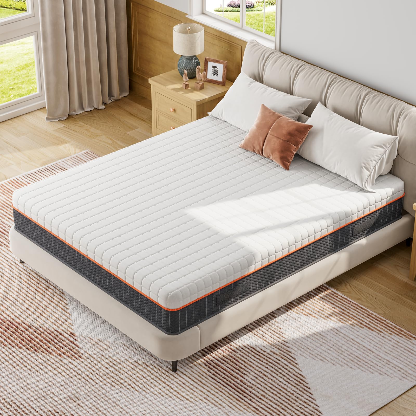Épaisseur 16cm Matelas Mousse Mémoire Gel Soutien Zonné 90x190cm