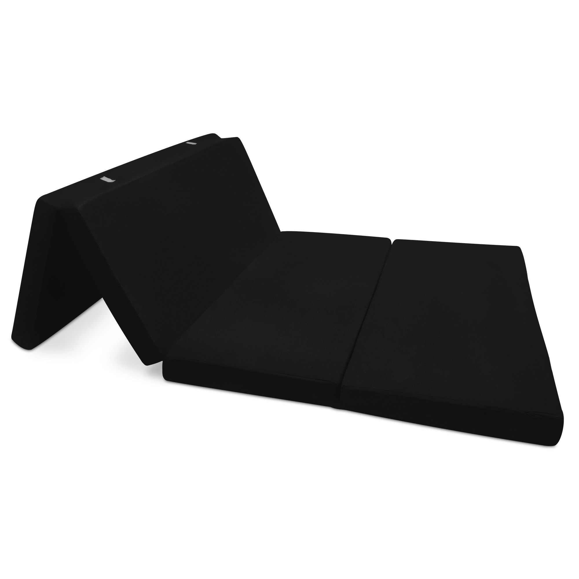 Beautissu - Pouf Pliable Campix - Matelas Pliant De Voyage Noir
