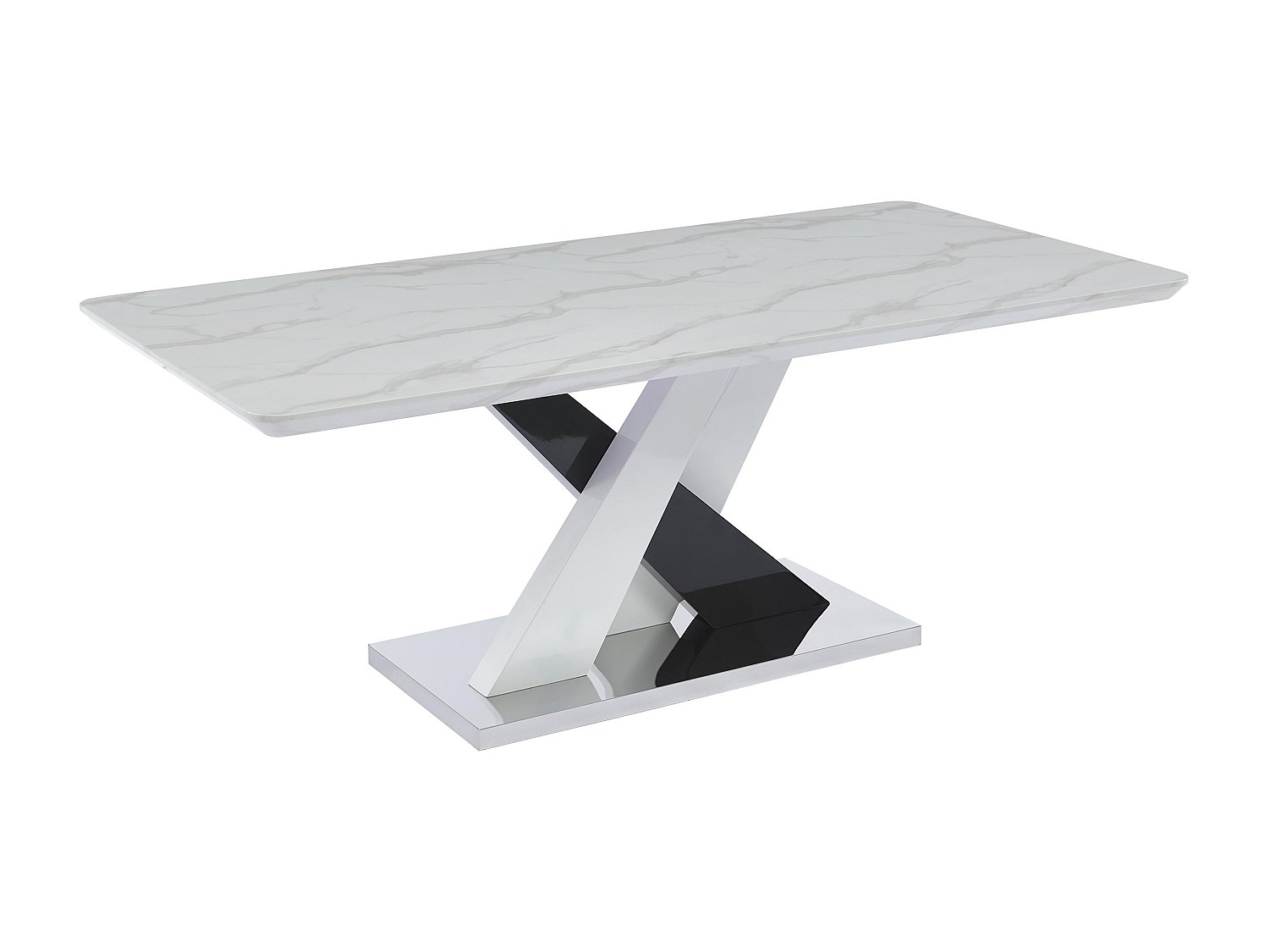 Vente-unique - Table À Manger 8 Personnes En Mdf Et Acier Inoxydable