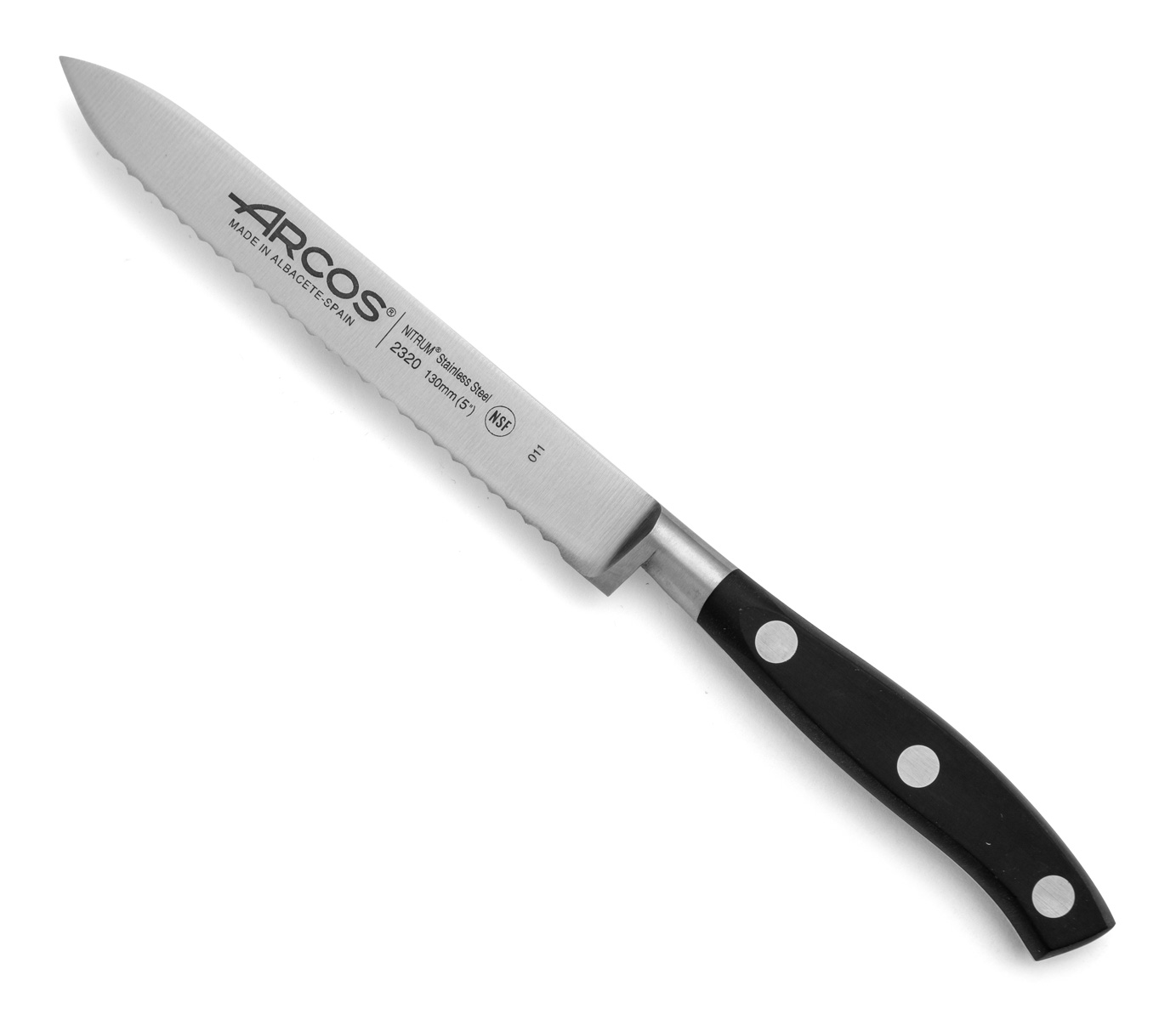 Arcos Serie Riviera - Tomatenmesser - Klinge aus Nitrum geschmiedetem Edelstahl 130 mm - HandGriff Polyoxymethylen (POM) Farbe Schwarz - Bild 2