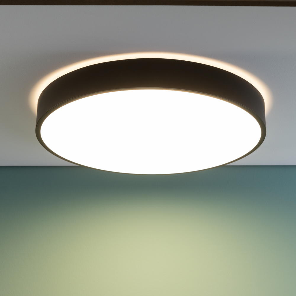 Brilliant Lampe Slimline Led Deckenleuchte 49cm Weiß/schwarz 1x 60w Led Integriert, (4800lm, 3000-6000k) Stufenlos Dimmbar / Steuerbar Über Fernbedienung