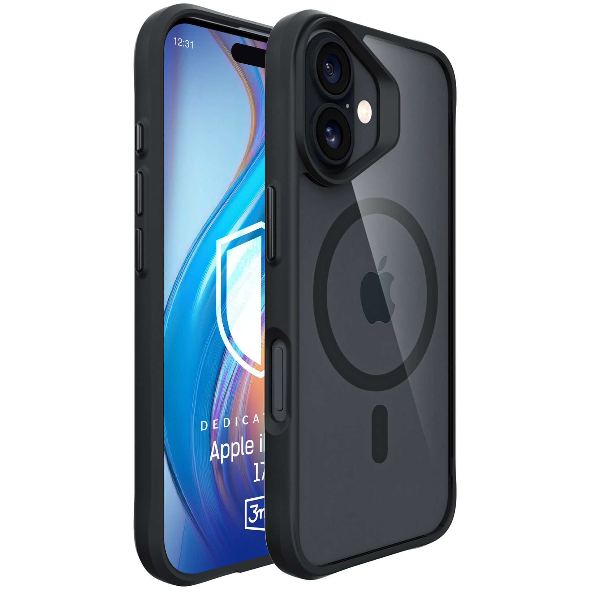 3MK - Satin Armor Clear MagCase - iPhone 17 - Transparent (Apple iPhone 17), Smartphone Hülle, Transparent, Schwarz - Bild 3
