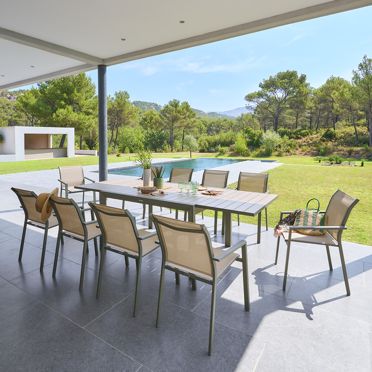 Hesperide - Table De Jardin Extensible Coulissante Évasion Effet Bois