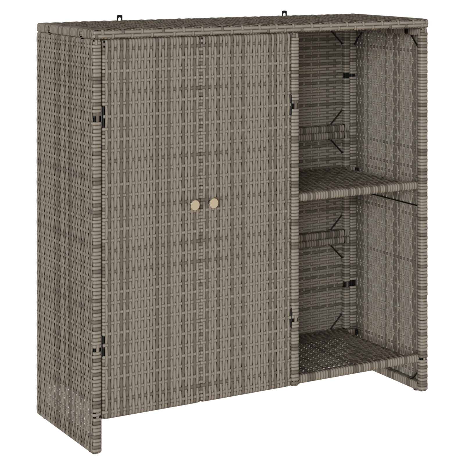 Armoire De Rangement Avec Stockage Gris 100 X 36 X 102 Cm Rotin Vidaxl