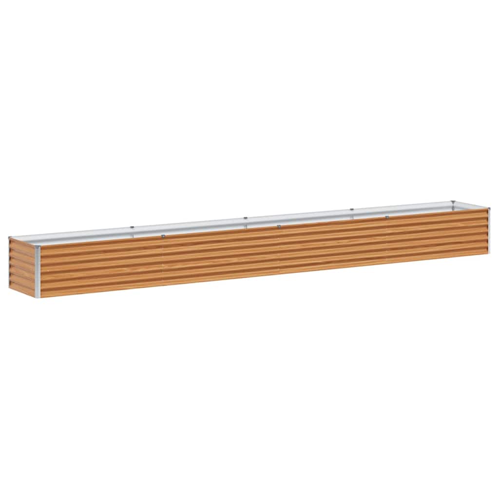 Garden Raised Bed Light Brown 390 X 50 X 36 Cm Galvanised Steel Vidaxl