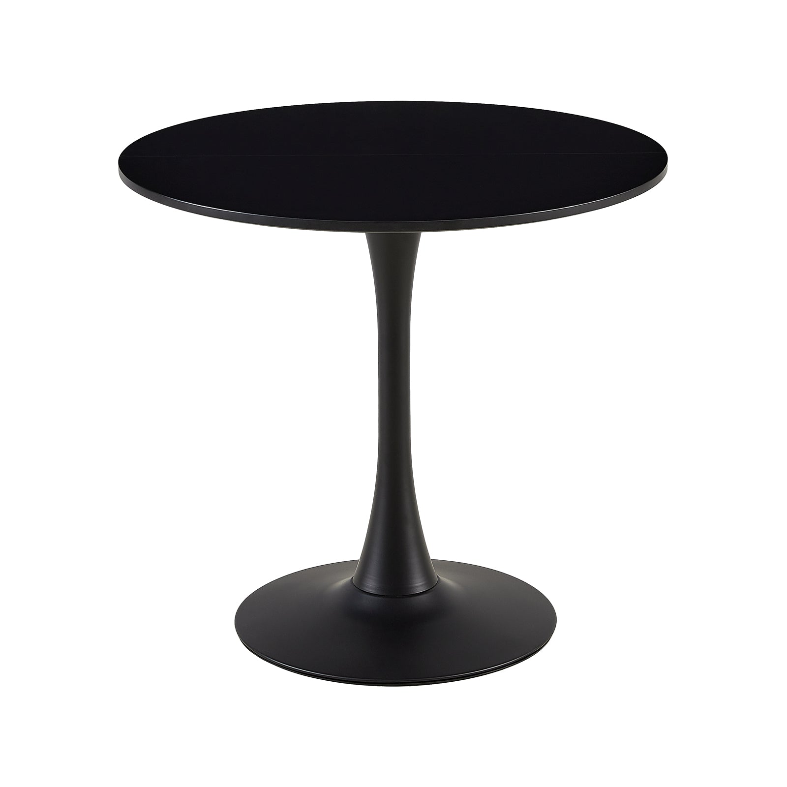 Eggree – Table À Manger Ronde Noire Scandinave 80x80cm – Acier Avec