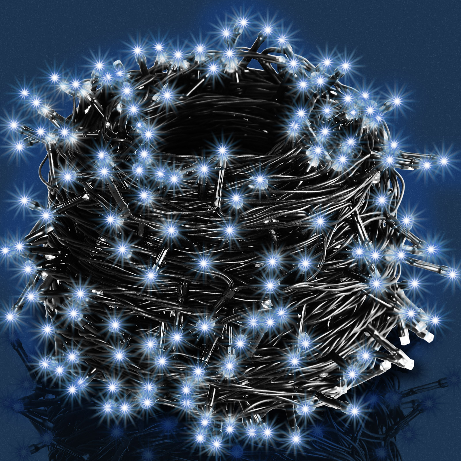Deuba - Monzana® Lichterkette 48/ 100/ 160 Led Außen Timer 8 Leuchtmodi Ip44 Dimmbar Wetterfest Batterie Innen Weihnachten Weihnachtslichterkette Beleuchtung 100 Leds Kaltweiß
