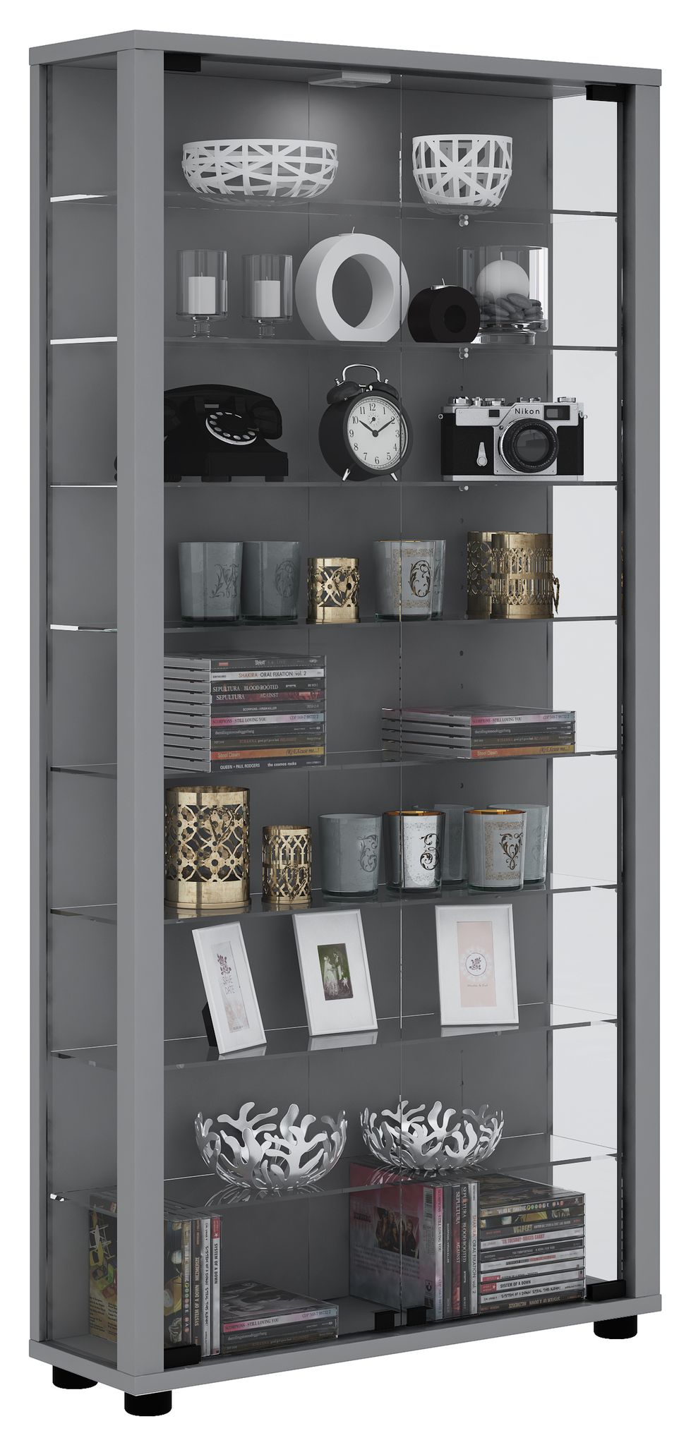 Vitrine   ¦ silber ¦ Maße (cm): B: 59 H: 113 T: 18.0 Schränke > Vitrinen - Sconto - Image 6