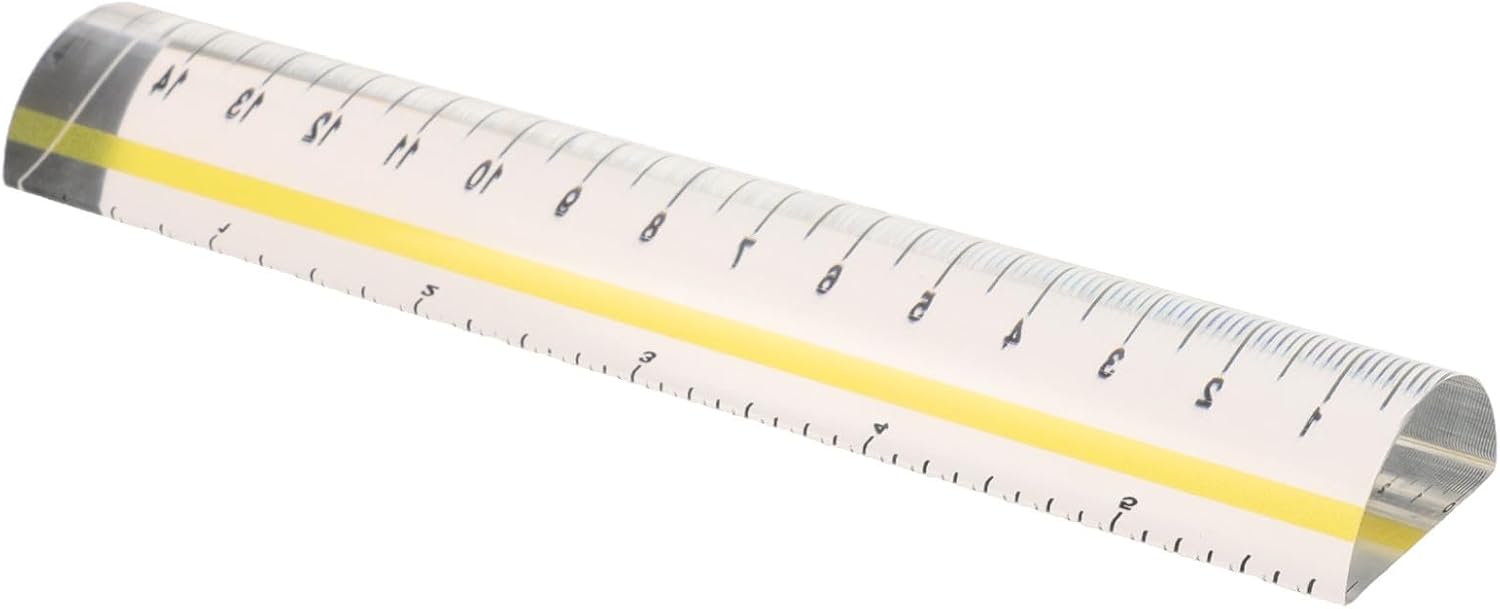 Règle de lecture guidée en acrylique jaune, loupe intégrée, transparente