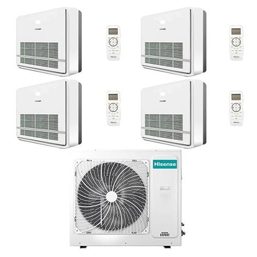 Climatizzatore Condizionatore Hisense Console Serie Turbo R32 Quadri Split Inverter 9000 + 9000 + 9000 + 12000 Btu Con U.e. 4amw81u4rjc Novitá Classe A++/a+