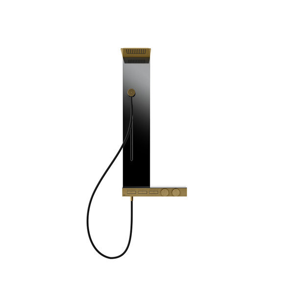 Gessi Schwarz Hi-Fi, Duschkombination Zur Aufputz-Wandmontage Mit Thermostat, 3 Funktionen, 63041727 - Image 2