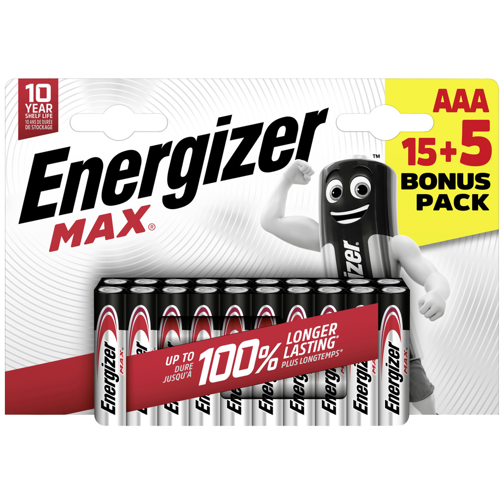 Energizer - Max Micro (Aaa)-Batterie Alkali-Mangan 1.5 V 20 St.