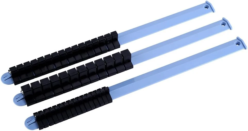 Organisateur de douilles 3 pièces pour 1/4", 3/8" et 1/2", fixation murale, clips 12/16