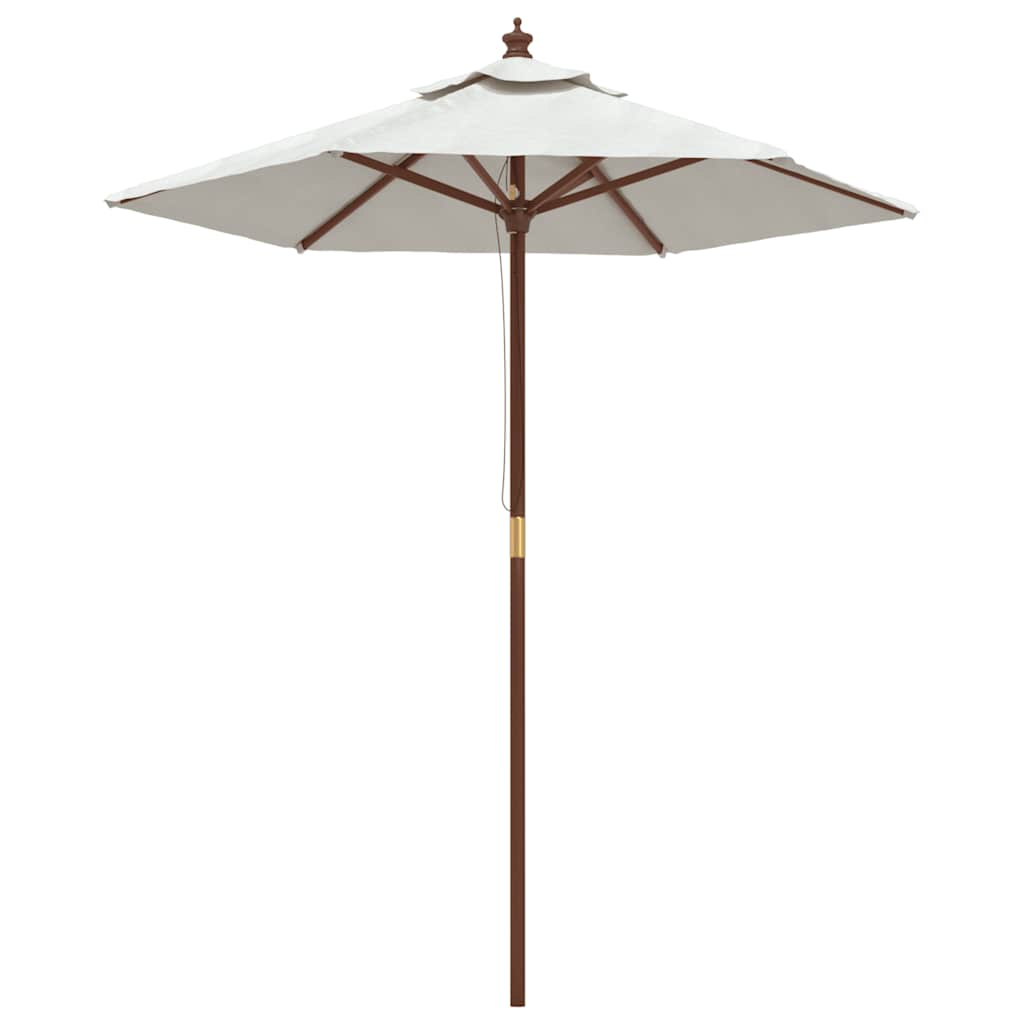 Vidaxl Parasol De Jardin Avec Mât En Bois Sable 196x231 Cm