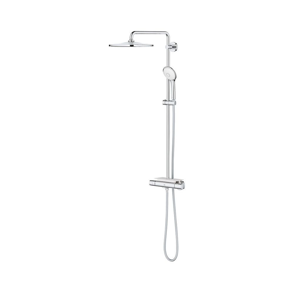 Grohe Hellgrau Euphoria System 310 Duschsystem, Chrom Mit Aufputz-Thermostatbatterie, 13,5L/Min Kopfbrause, 11,5L/Min Handbrause