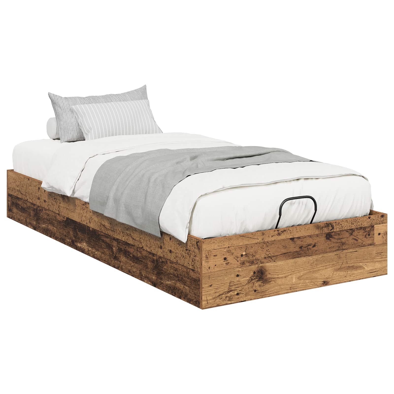 Ottoman Bed Frame Old Wood 80.5 X 200 Cm Engineered Wood Vidaxl