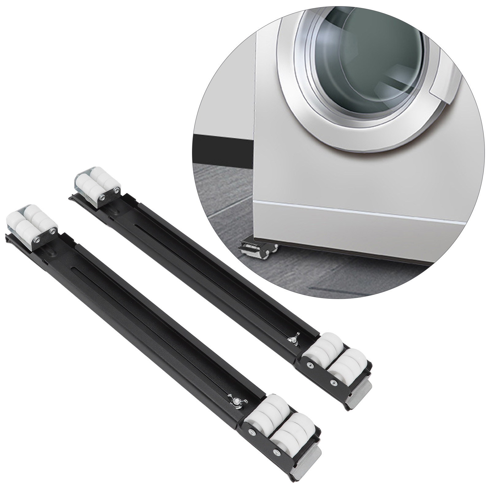 Piattaforma Universale Economica Con Ruote Per Macchine E Mobili - Ruote Ultra Resistenti, Regolabili E Ammortizzanti - Adatta Per Elettrodomestici, Frigoriferi, Lavatrici - 300 Kg - 45-70 Cm