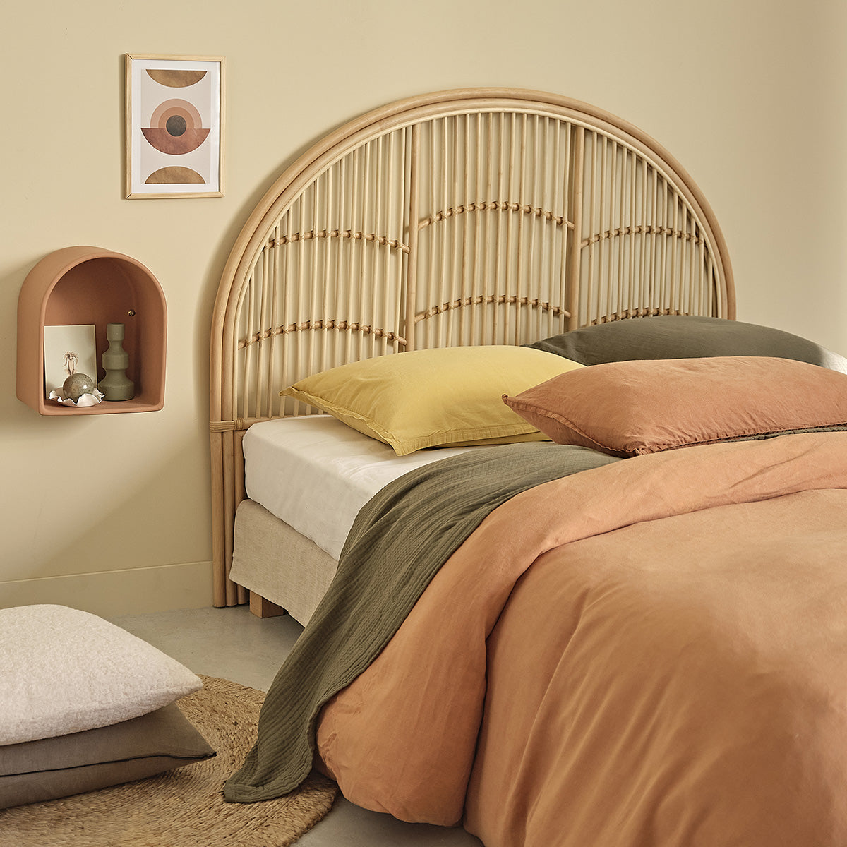 Berah Getah - Tête De Lit En Rotin Naturel 140 Cm