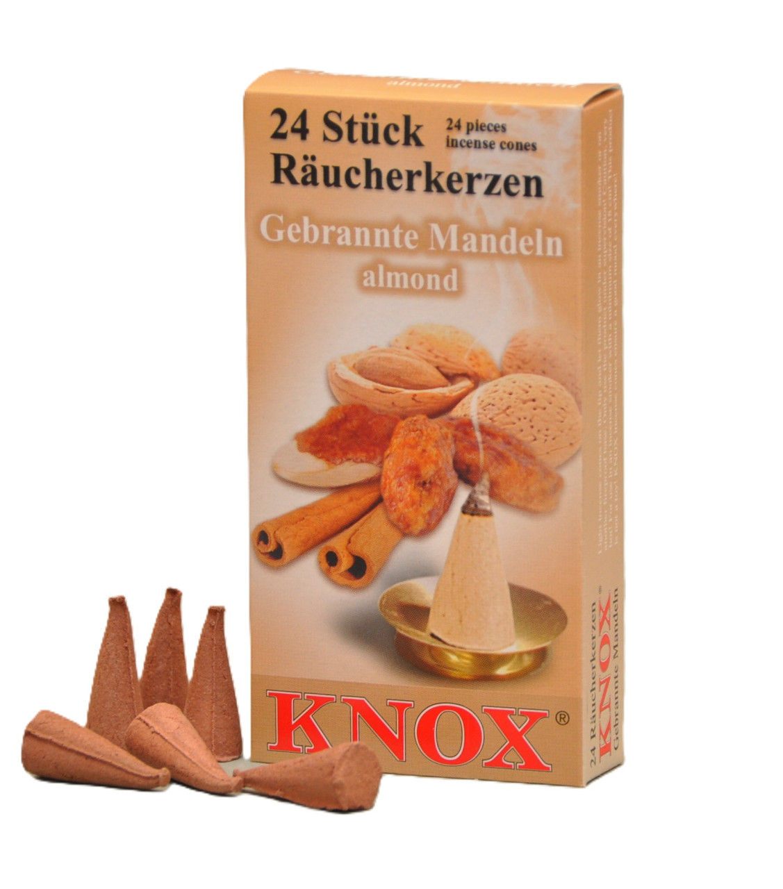 KNOX RÄUCHERKERZEN 5x - GEB. MANDELN - ERZGEBIRGE - RÄUCHERKEGEL - HERMANN ZWETZ - Image 3