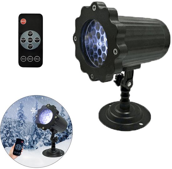Lampada Proiettore, Lampada Proiettore Natalizia, Lampada Proiettore A Forma Di Fiocco Di Neve, Lampada Decorativa A Led A Forma Di Fiocco Di Neve Con Telecomando E Collegamento Di Messa A Terra.